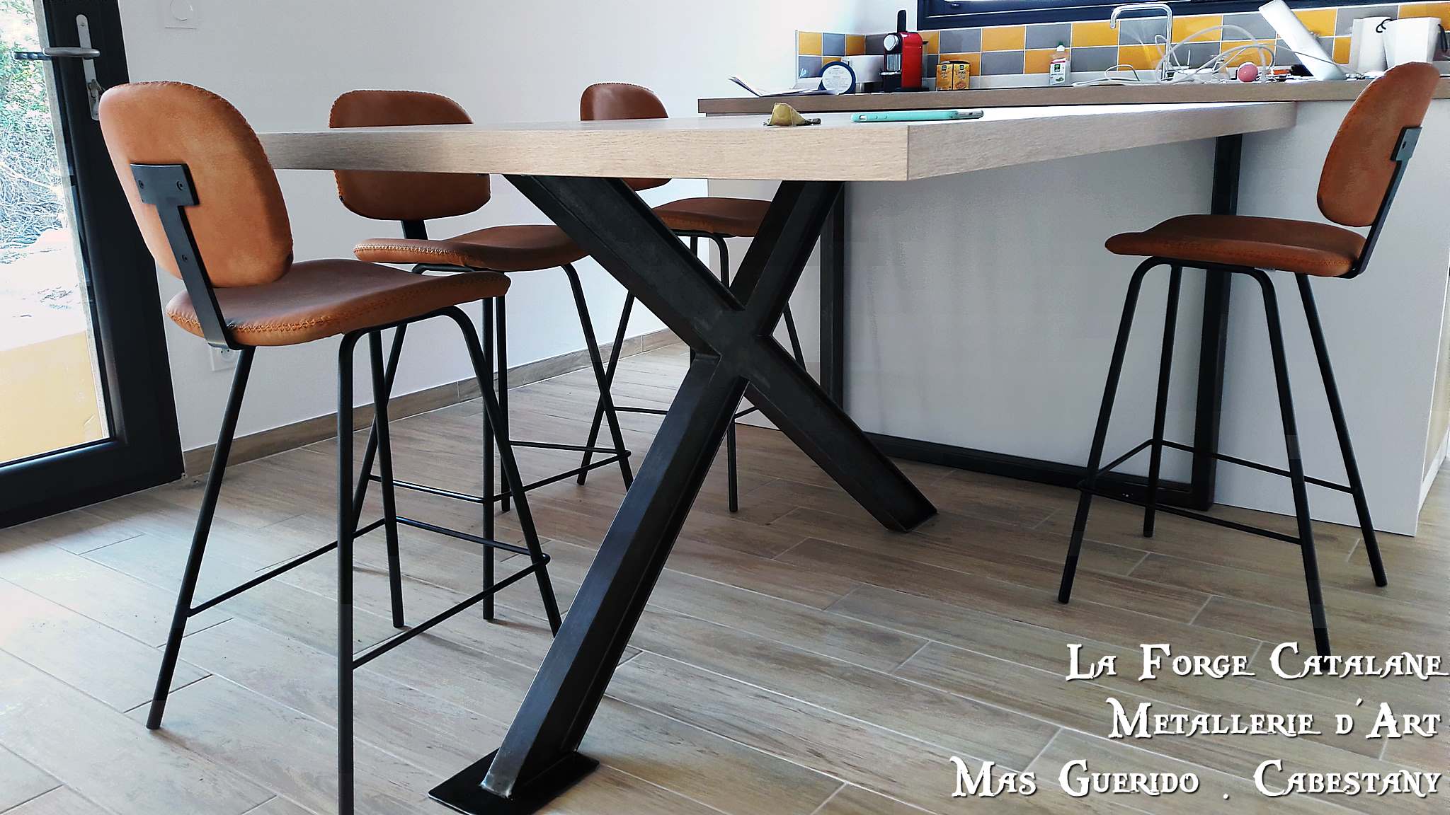 pieds industriel IPN forme X suspendu forge catalane.jpg